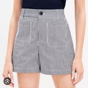 LOFT Black and White High Waist Shorts
